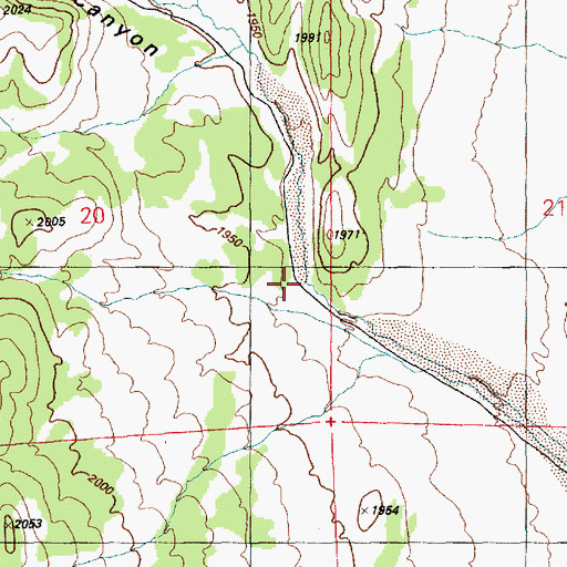 Topographic Map of Rattlesnake Canyon, NV