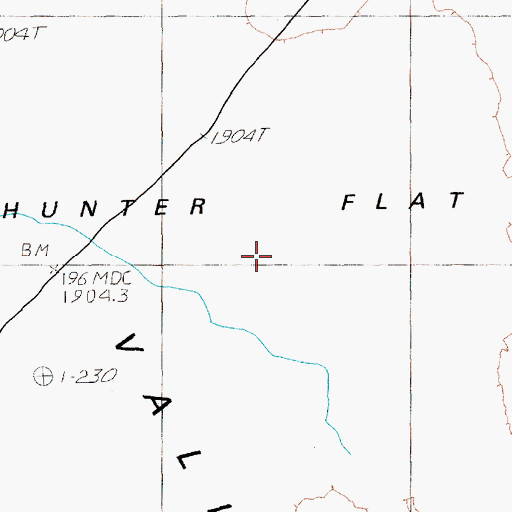Topographic Map of Hunter Flat, NV