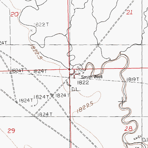 Topographic Map of Smith Well, NV