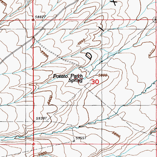 Topographic Map of Potato Patch Spring, NV