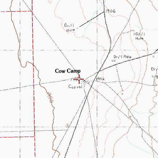Topographic Map of Cow Camp, NV