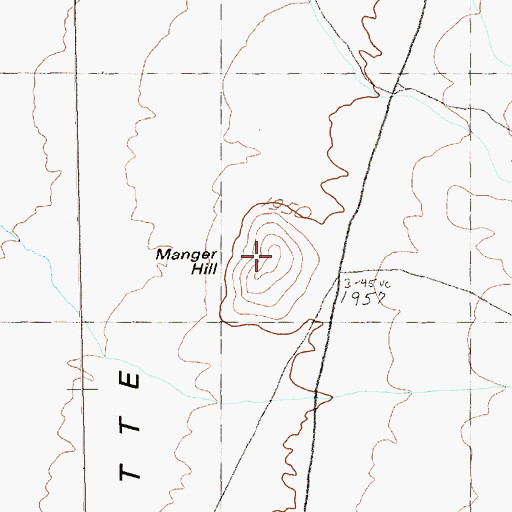 Topographic Map of Manger Hill, NV