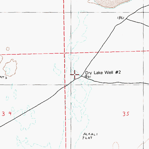 Topographic Map of Dry Lake Well Number 2, NV