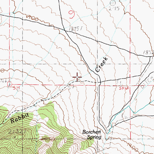 Topographic Map of Rabbit Canyon, NV