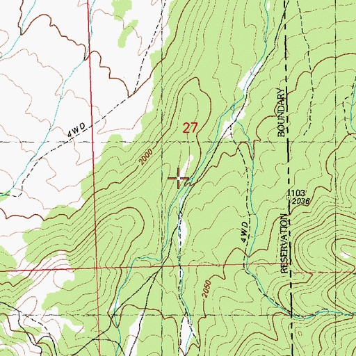 Topographic Map of Crow Canyon, NV