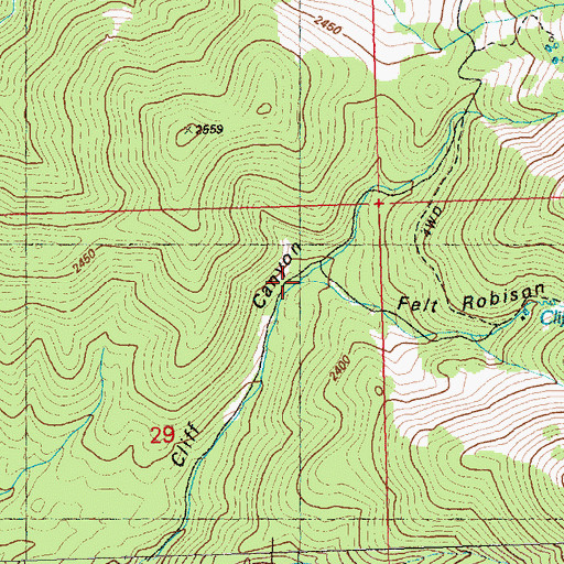 Topographic Map of Felt Robison Canyon, NV