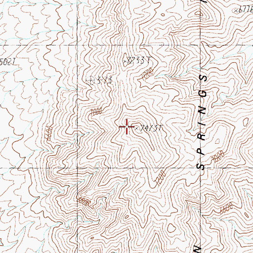 Topographic Map of Tin Springs Mountain, NV