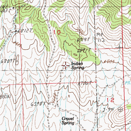 Topographic Map of Indian Spring, NV