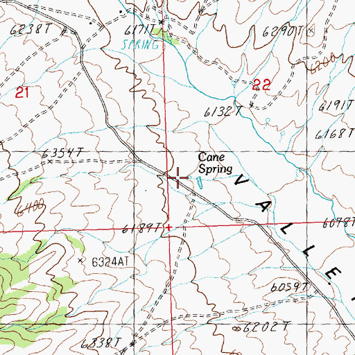 Topographic Map of Cane Spring, NV