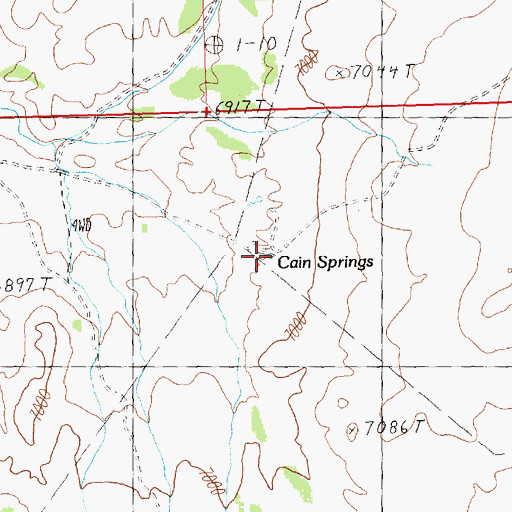 Topographic Map of Cain Springs, NV