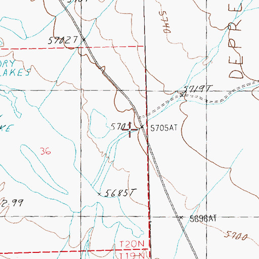 Topographic Map of White Cloud Wash, NV
