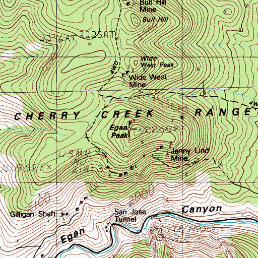 Topographic Map of Egan Peak, NV