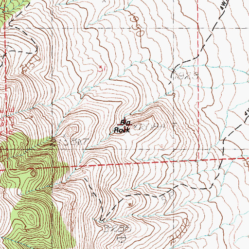 Topographic Map of Big Rock, NV