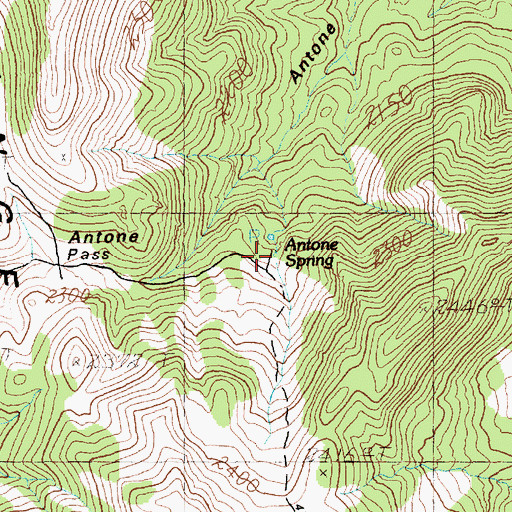Topographic Map of Antone Spring, NV
