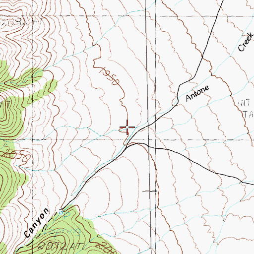 Topographic Map of Antone Canyon, NV