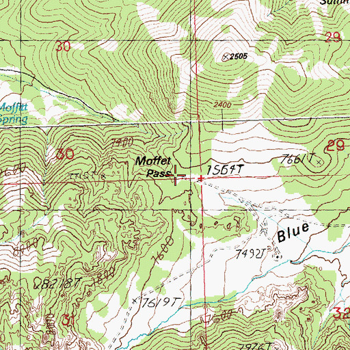 Topographic Map of Moffet Pass, NV
