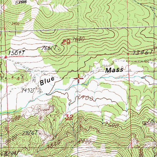 Topographic Map of Blue Mass, NV