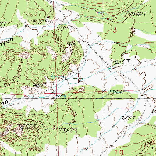 Topographic Map of Loties Canyon, NV