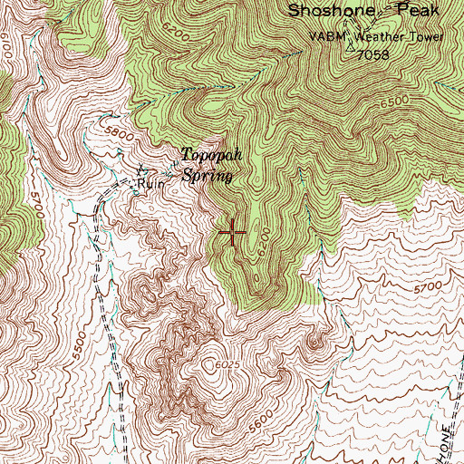 Topographic Map of Lithic Ridge, NV