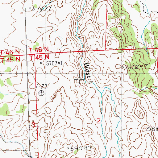 Topographic Map of South Fork Reservoir, NV