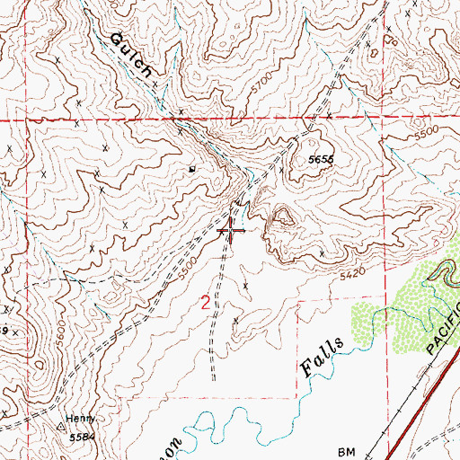 Topographic Map of Townsend Creek, NV
