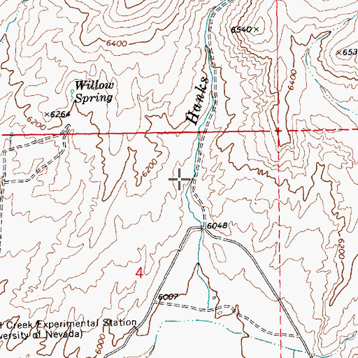 Topographic Map of Miller Canyon, NV