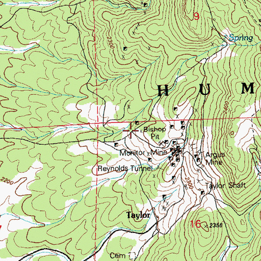 Topographic Map of Bishop Pit, NV