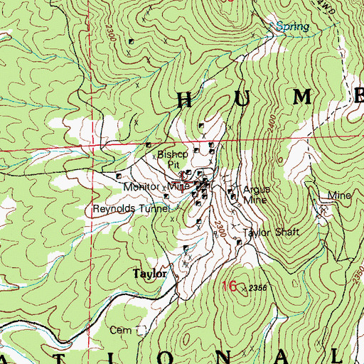 Topographic Map of Monitor Mine, NV