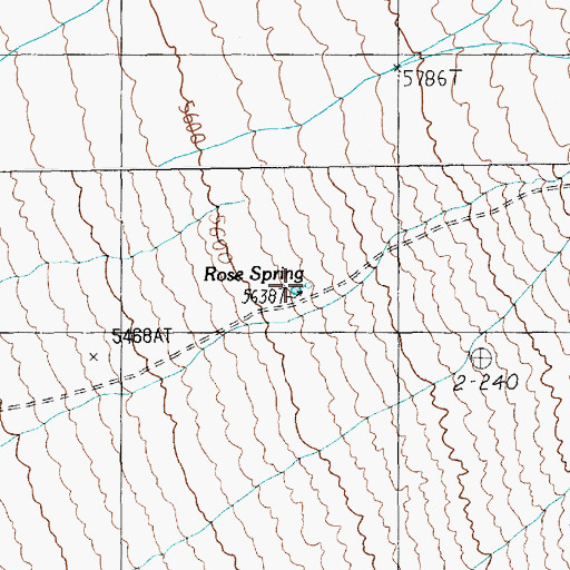 Topographic Map of Rose Spring, NV