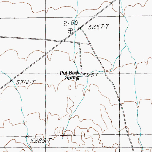 Topographic Map of Put Back Spring, NV