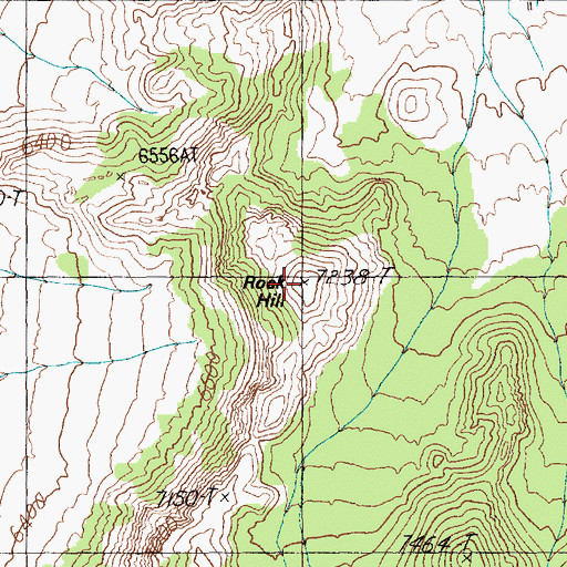 Topographic Map of Rock Hill, NV