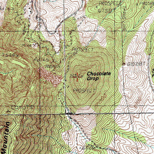 Topographic Map of Chocolate Drop, NV
