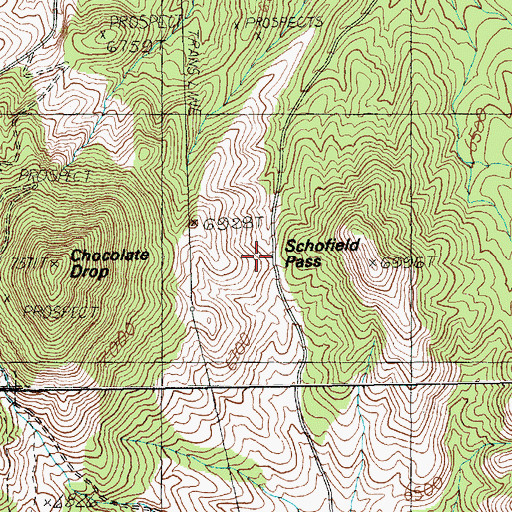 Topographic Map of Schofield Pass, NV