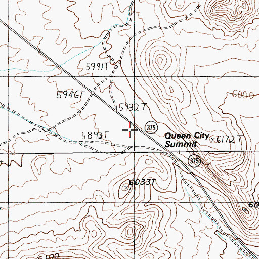 Topographic Map of Queen City Summit, NV