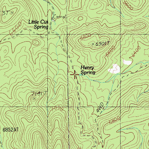 Topographic Map of Henry Spring, NV
