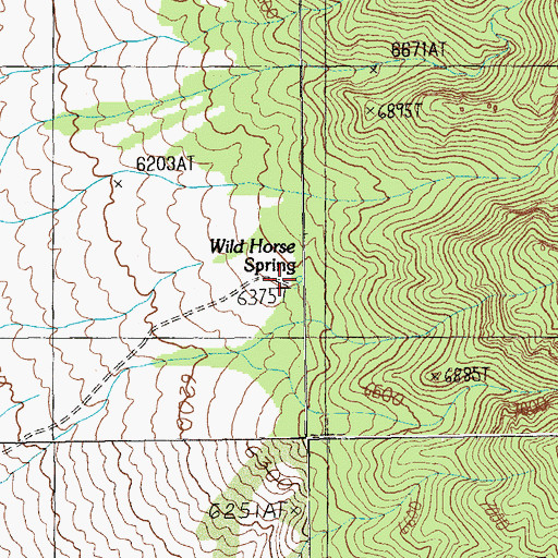 Topographic Map of Wild Horse Spring, NV