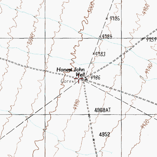 Topographic Map of Honest John Well, NV