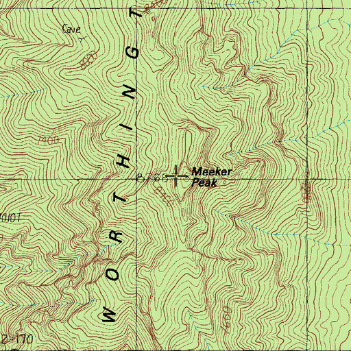 Topographic Map of Meeker Peak, NV