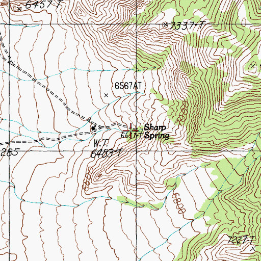 Topographic Map of Sharp Spring, NV