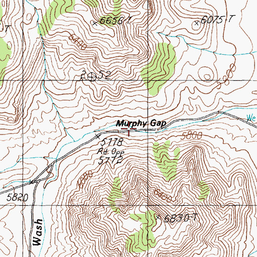 Topographic Map of Murphy Gap, NV