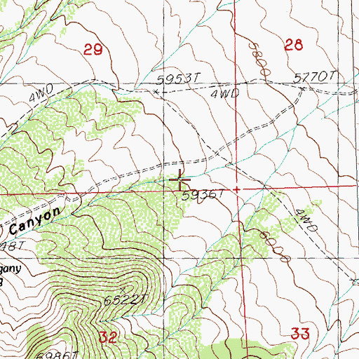 Topographic Map of Rudolphs Canyon, NV