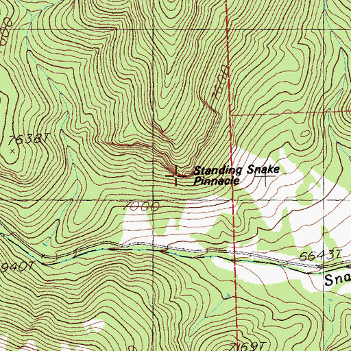 Topographic Map of Standing Snake Pinnacle, NV
