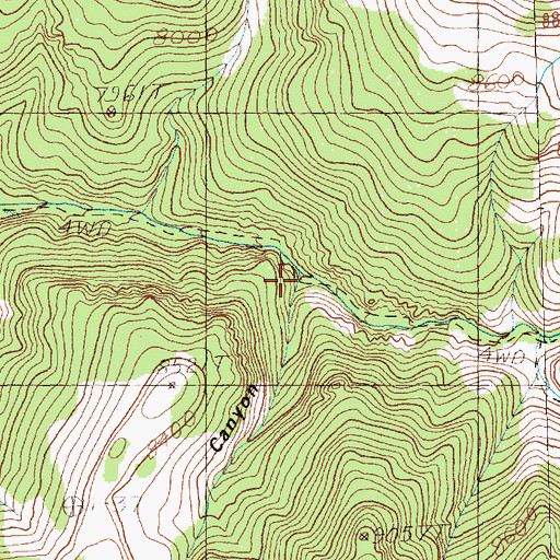 Topographic Map of Trail Canyon, NV