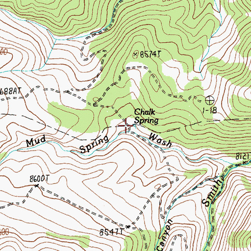 Topographic Map of Chalk Spring, NV