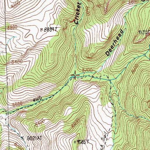 Topographic Map of Deerhead Canyon, NV