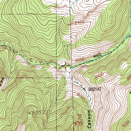 Topographic Map of Ganders Canyon, NV