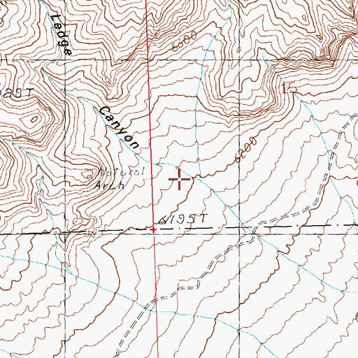 Topographic Map of Red Ledge Canyon, NV