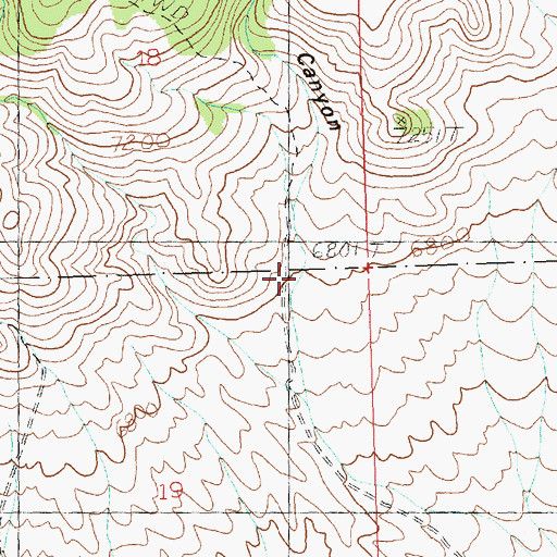 Topographic Map of Rhodes Canyon, NV