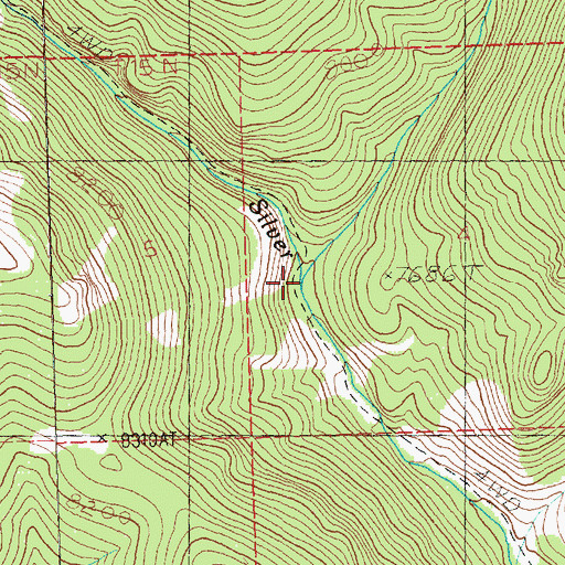 Topographic Map of Second Fork Silver Creek, NV