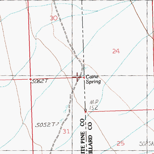 Topographic Map of Caine Spring, NV